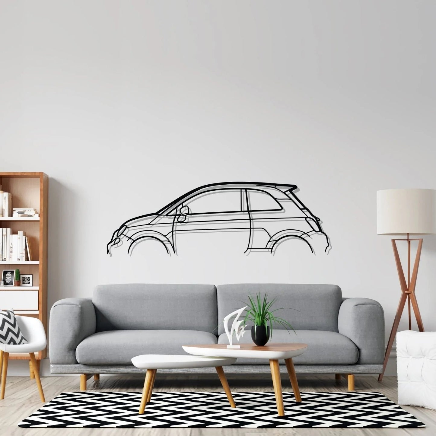 Hout - Decor 2018 Abarth 500 Silhouette Wall Art - Hout - Decor